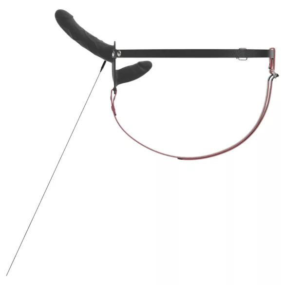 You2Toys - vibromasseur double strap-on télécommandé (noir)