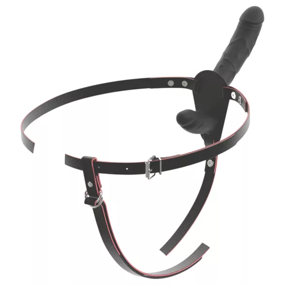 You2Toys - vibromasseur double strap-on télécommandé (noir)