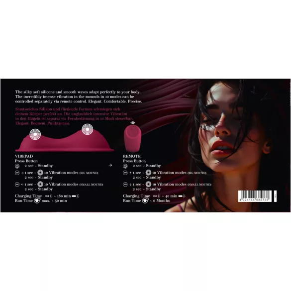 Vibepad Intense 2 - coussin vibrant avec télécommande (rouge)