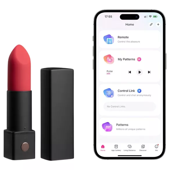 Lovense Exomoon - mini vibromasseur en forme de rouge à lèvres (noir)