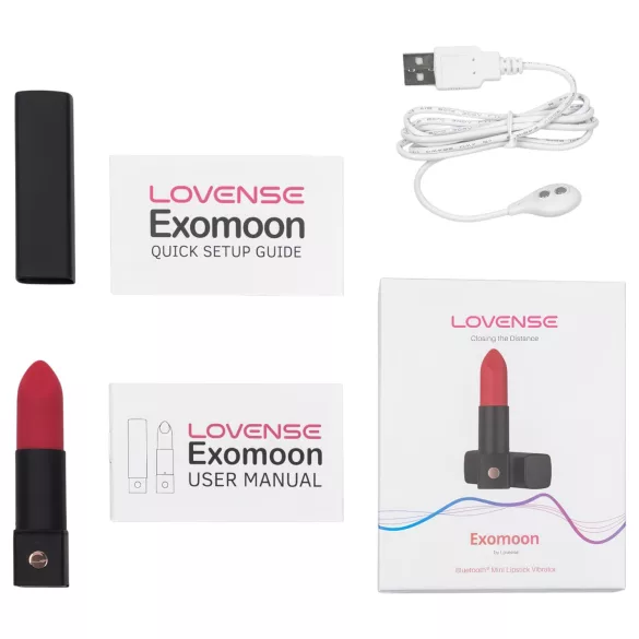 Lovense Exomoon - mini vibromasseur en forme de rouge à lèvres (noir)