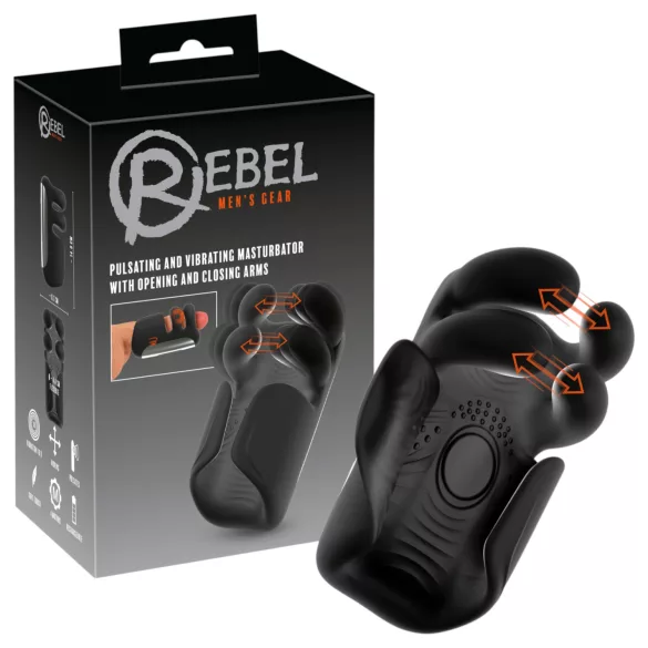 Rebel - masturbateur vibrant à pulsations (noir)