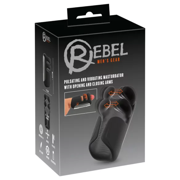 Rebel - masturbateur vibrant à pulsations (noir)