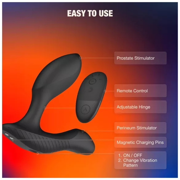 Arcwave Perk - vibromasseur prostatique avec télécommande (noir)
