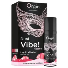   Orgie Dual Vibe - vibromasseur liquide unisexe - Fraise - Gin Tonic (15 ml)