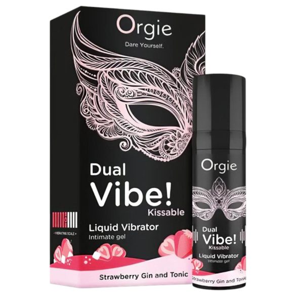 Orgie Dual Vibe - vibromasseur liquide unisexe - Fraise - Gin Tonic (15 ml)