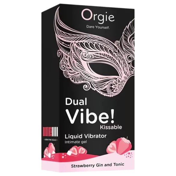Orgie Dual Vibe - vibromasseur liquide unisexe - Fraise - Gin Tonic (15 ml)