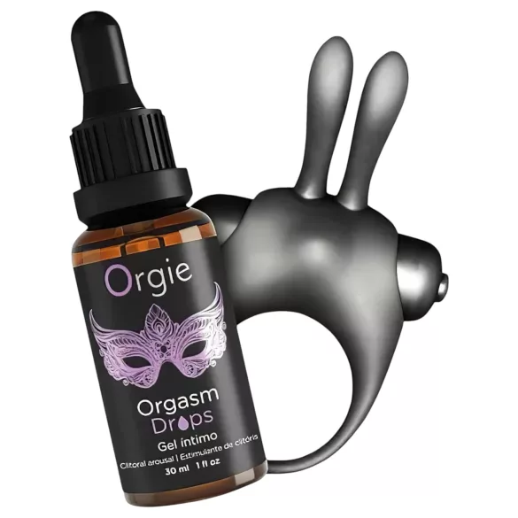 Orgie - Anneau pénien vibrant avec stimulateur - silicone noir - set