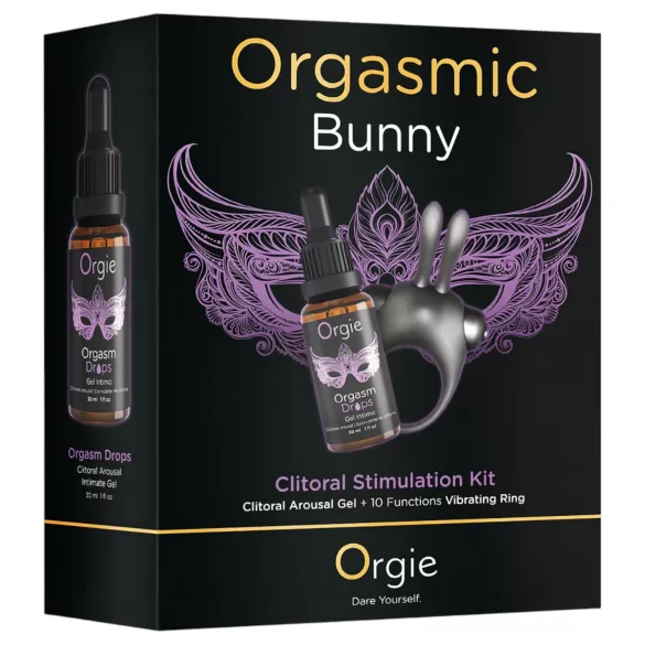 Orgie - Anneau pénien vibrant avec stimulateur - silicone noir - set