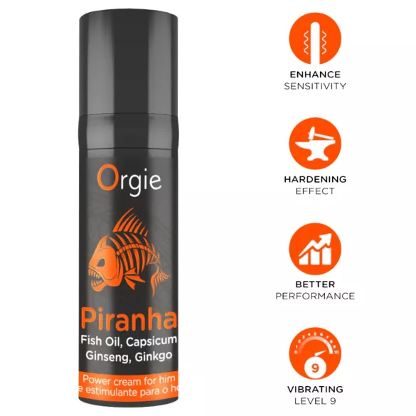 Crème stimulante Orgie Piranha Power Cream pour hommes (15 ml)