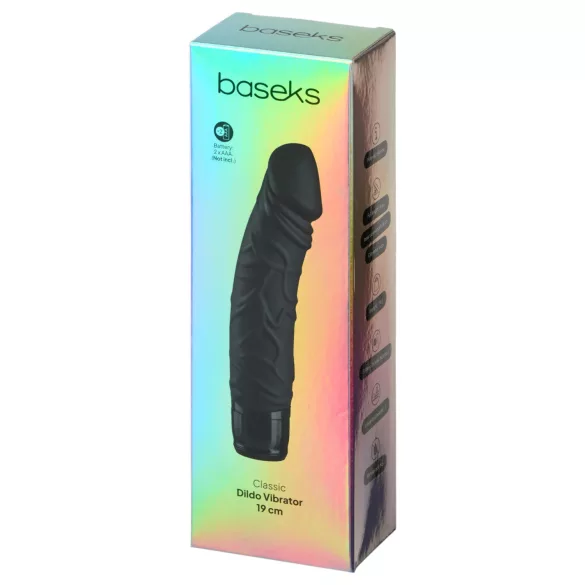 Baseks - godemichet réaliste (noir) - 19 cm