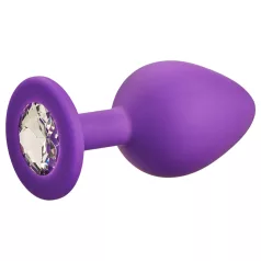 Baseks - plug anal en silicone avec strass (violet) - 8 cm