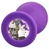 Baseks - plug anal en silicone avec strass (violet) - 8 cm
