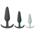 Amaysin - lot de plugs anaux en silicone (noir et vert) - 3 pcs