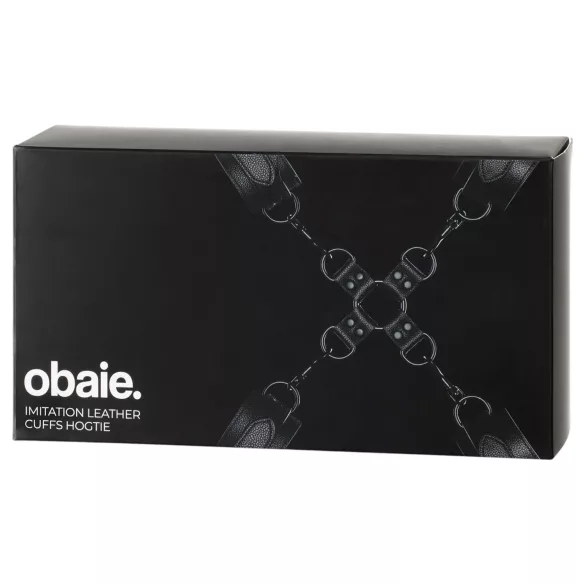 Obaie - ensemble de menottes en similicuir pour poignets et chevilles (noir)