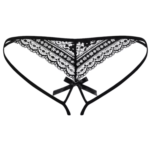 Obsessive Picantina - culotte femme double lanière - dentelle noire - L/XL