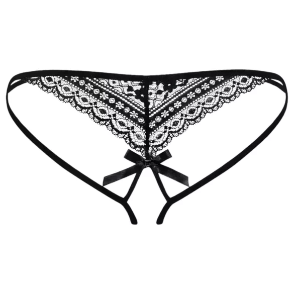 Obsessive Picantina - culotte femme double lanière - dentelle noire - L/XL