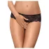 Obsessive Merossa - string ouvert femme avec strass - noir - L/XL
