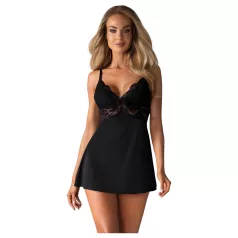 Obsessive - babydoll en dentelle et string (noir) - L/XL