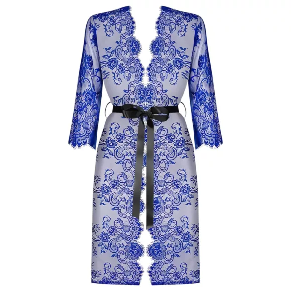 Obsessive Cobaltess - Peignoir dentelle bleu - L/XL