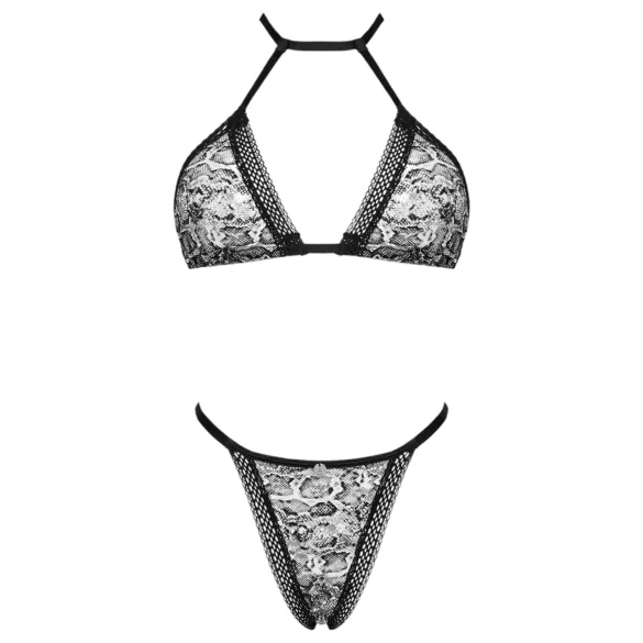 Obsessive Xenita - ensemble soutien-gorge motif translucide (gris)