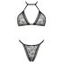 Obsessive Xenita - Ensemble de soutien-gorge transparent à motifs (gris)