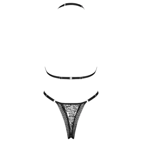 Obsessive Xenita - ensemble soutien-gorge motif translucide (gris)