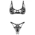 Obsessive Luise - ensemble de lingerie 2 pièces à tulipes (noir) - L/XL