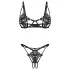 Obsessive Luise - ensemble de lingerie 2 pièces à tulipes (noir) - L/XL