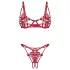 Obsessive Luise - ensemble de lingerie 2 pièces à tulipes (rouge)
