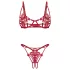 Obsessive Luise - ensemble de lingerie 2 pièces à tulipes (rouge) - L/XL