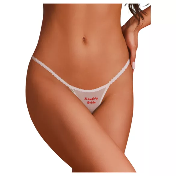 Obsessive Weddya Bride - string ouvert (blanc)