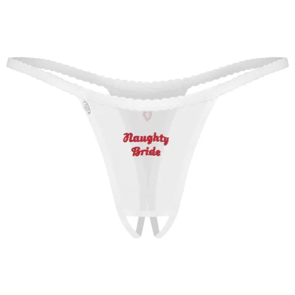 Obsessive Weddya Bride - string ouvert (blanc)