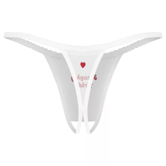 Obsessive Weddya Bride - string ouvert (blanc)