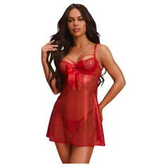 Obsessive Gifty - ensemble baby‑doll et string (rouge)