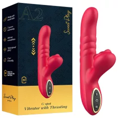   Erospace Sweet Play - Vibromasseur 2‑en‑1 à va-et-vient et stimulateur clitoridien (rouge)