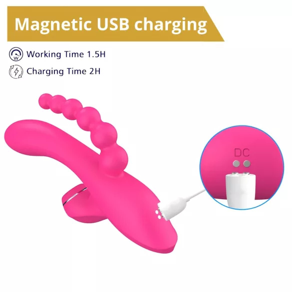 Erospace Sweet Play - Vibromasseur point G avec sonde anale et fonction de succion (rose)
