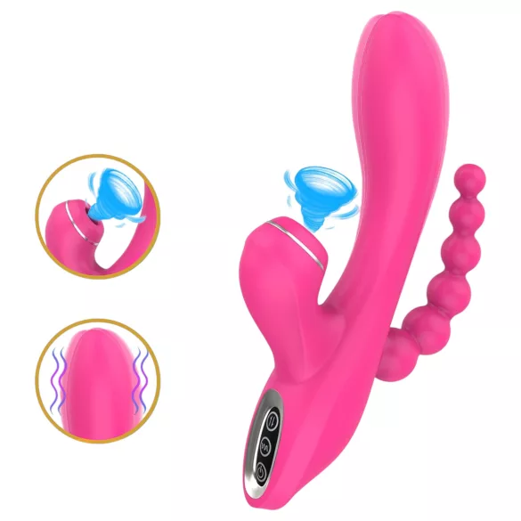 Erospace Sweet Play - Vibromasseur point G avec sonde anale et fonction de succion (rose)