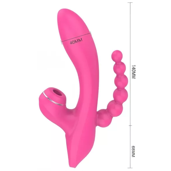Erospace Sweet Play - Vibromasseur point G avec sonde anale et fonction de succion (rose)