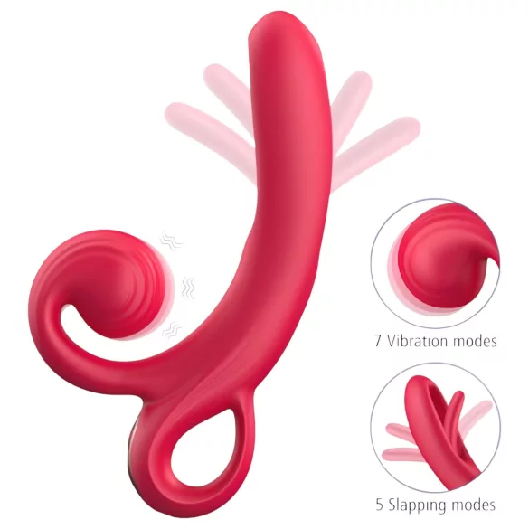 Sweet Play - Vibrateur rabbit avec stimulateur clitoris - silicone rouge