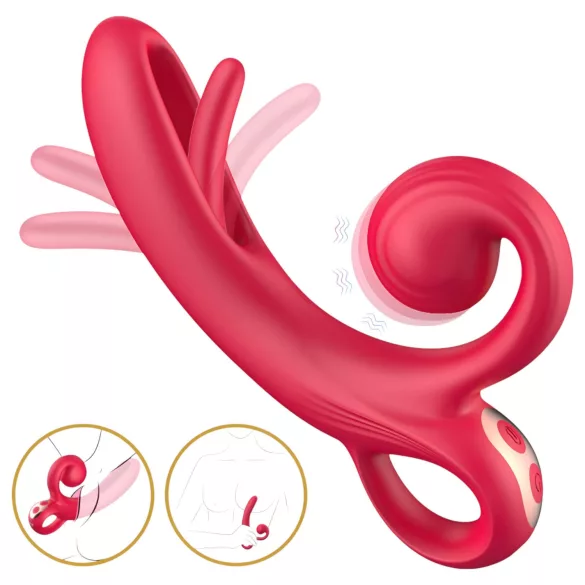 Sweet Play - Vibrateur rabbit avec stimulateur clitoris - silicone rouge