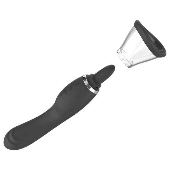 Erospace Sweet Play - stimulateur clitoridien 2-en-1 avec langue vibrante et aspiration (noir)