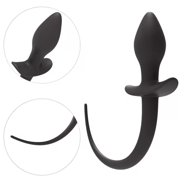 Erospace Wild Play - plug anal avec queue, pour jeux de rôle (noir)