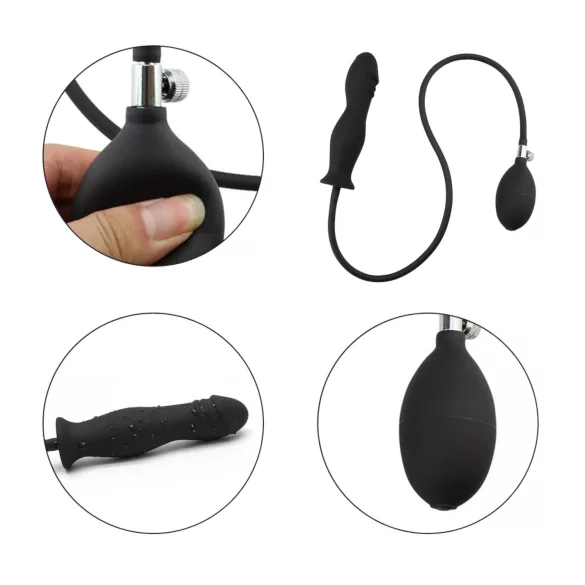 Erospace Wild Play - plug anal gonflable (noir)