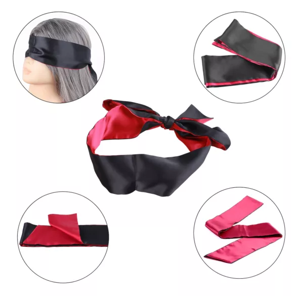 Erospace Wild Play - masque pour les yeux en satin pour jeux de rôle (noir-rose)