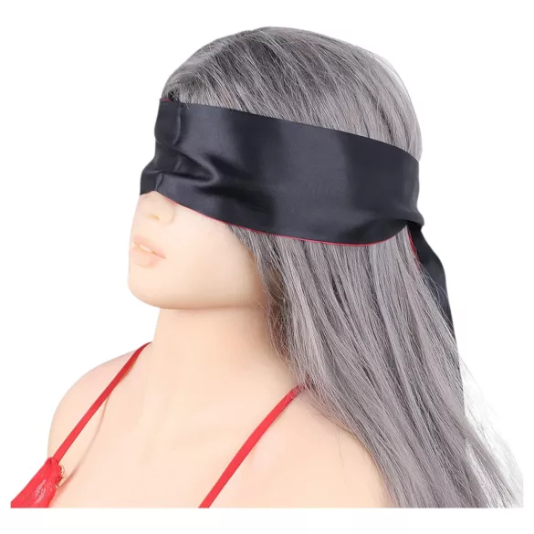 Erospace Wild Play - masque pour les yeux en satin pour jeux de rôle (noir-rose)
