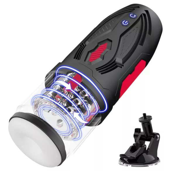 Erospace Men's Play - masturbateur pour hommes à poussée rotative (noir)
