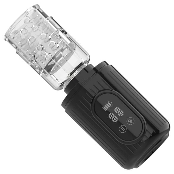 Men's Play - masturbateur tournant, aspirant, vibrant (noir)