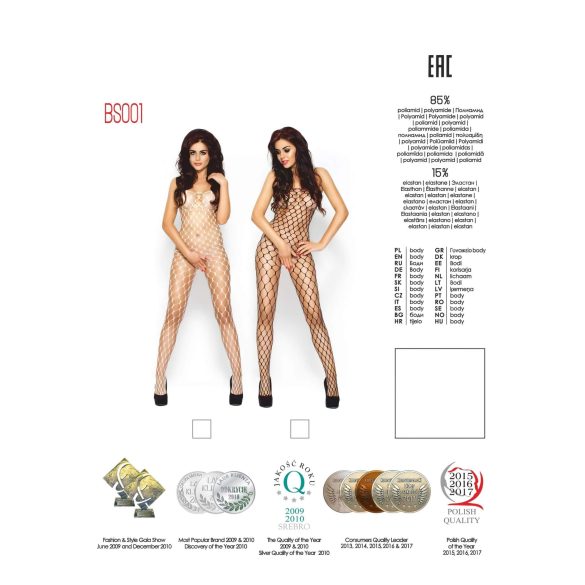 Passion BS001 - combinaison résille large - blanc - taille S-L