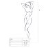 Passion BS011 - ensemble résille motif (blanc) - S-L